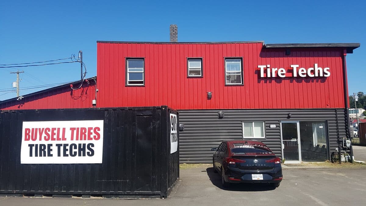 BuySell Tires storefront on Mershon Street in Mission, BC